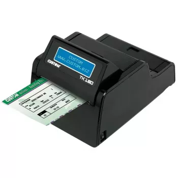 Etichettatrice CUSTOM TK180 — trasferimento termico, 300×300 DPI, 200 mm/s, larghezza massima carta 82,5 mm, Ethernet cablato, nero
