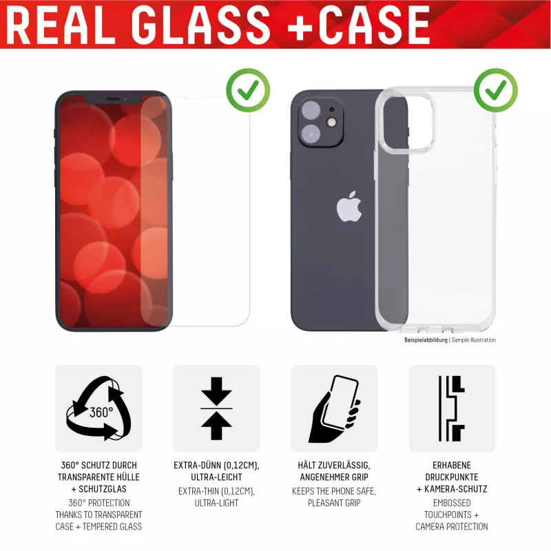 Displex Screen Protector Case Apple iPhone 14 Plus vetro temperato