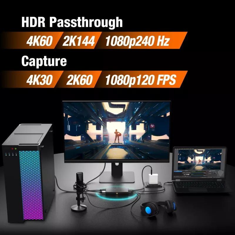 Stazione di acquisizione giochi 4K j5create JVA14-N USB 3.2 Gen 1 4K30 FPS