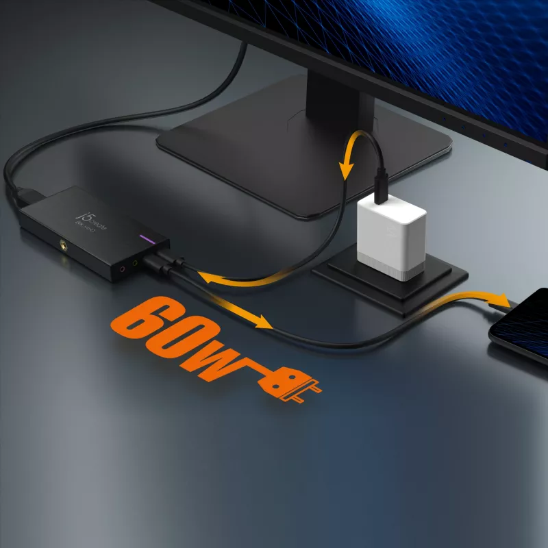 Stazione di acquisizione giochi 4K j5create JVA14-N USB 3.2 Gen 1 4K30 FPS