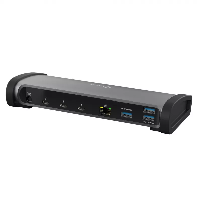 j5create JTD562 - Docking station Thunderbolt™ 4 8K - EU, con filo, Thunderbolt 4, 96 W, 3,5 mm, 10,100,1000 Mbit/s, grigio
