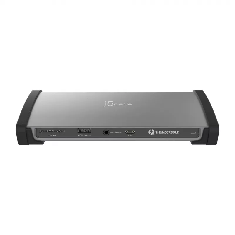 j5create JTD562 - Docking station Thunderbolt™ 4 8K - EU, con filo, Thunderbolt 4, 96 W, 3,5 mm, 10,100,1000 Mbit/s, grigio