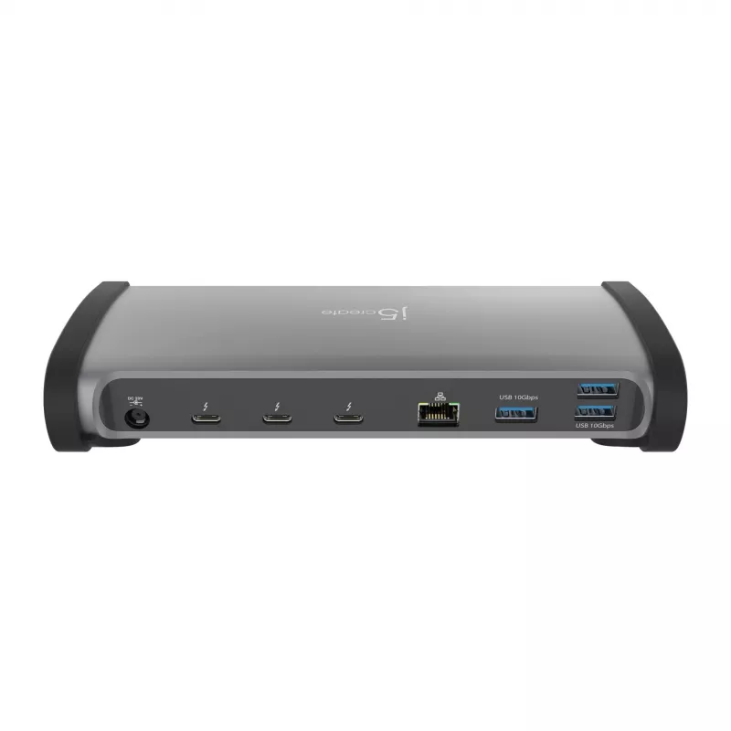 j5create JTD562 - Docking station Thunderbolt™ 4 8K - EU, con filo, Thunderbolt 4, 96 W, 3,5 mm, 10,100,1000 Mbit/s, grigio