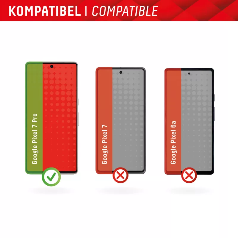 Displex Full Cover Pellicola protettiva per display (10H) per Google Pixel 7 Pro, cornice di montaggio Eco, copertura totale