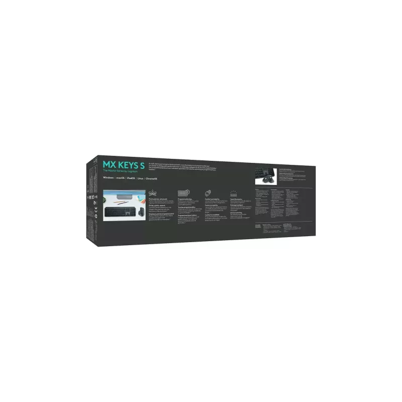 Logitech MX Keys S tastiera universale RF wireless + Bluetooth AZERTY belga grafite