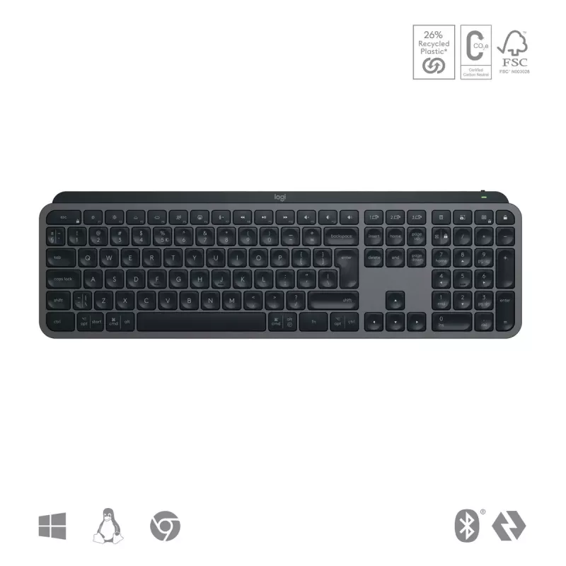 Logitech MX Keys S tastiera universale RF wireless + Bluetooth AZERTY belga grafite