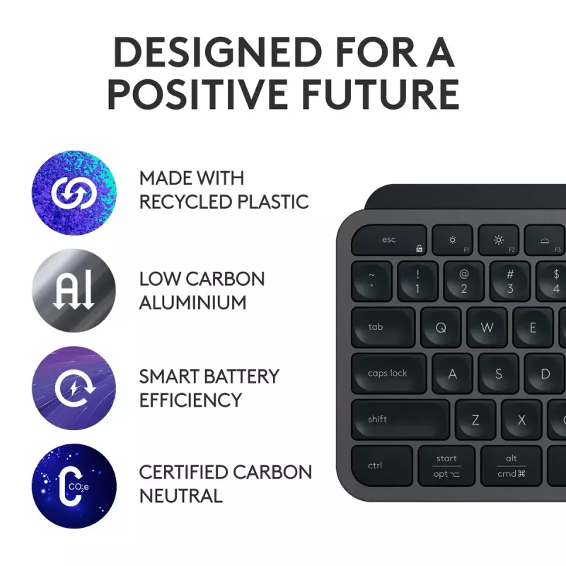 Logitech MX Keys S tastiera universale RF wireless + Bluetooth AZERTY belga grafite