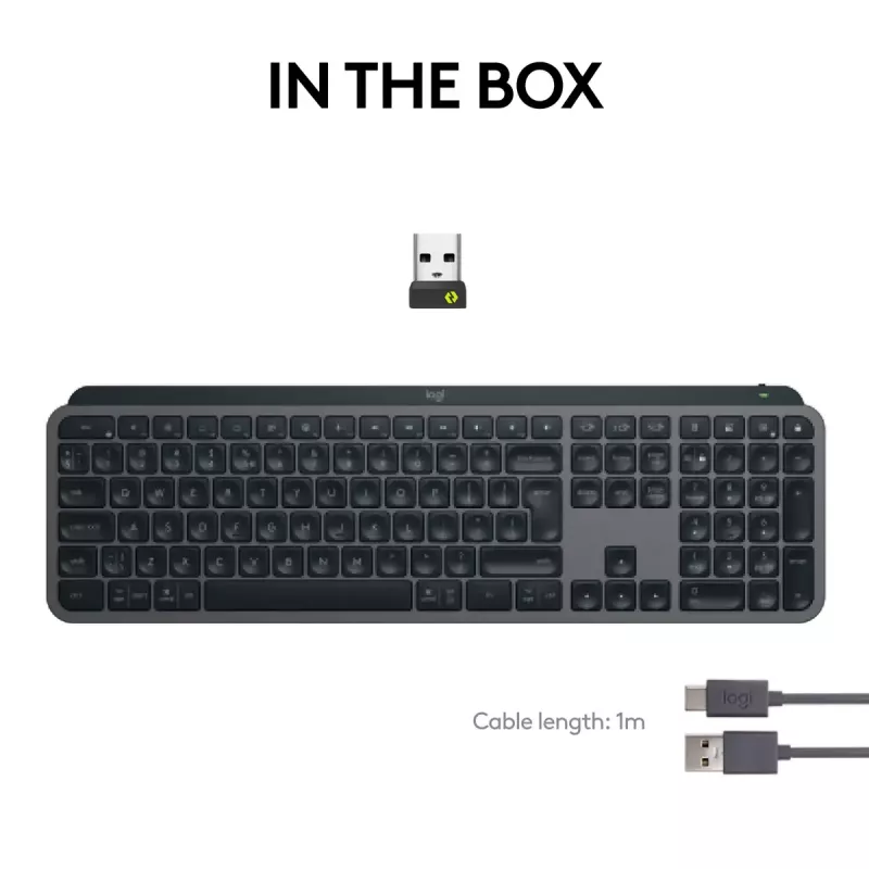 Logitech MX Keys S tastiera universale RF wireless + Bluetooth AZERTY belga grafite