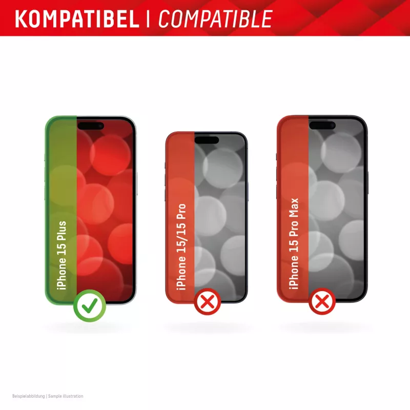 Displex pellicola protettiva per display + custodia per Apple iPhone 15 Plus, cornice di montaggio eco, antigraffio