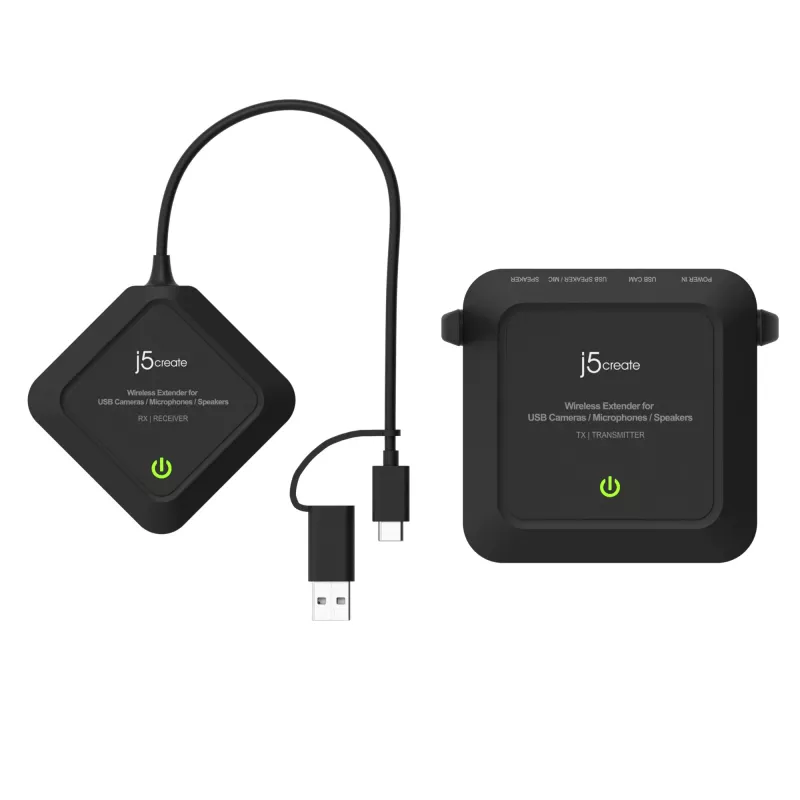 j5create JVW120 extender wireless per telecamere / microfoni / altoparlanti USB™, nero