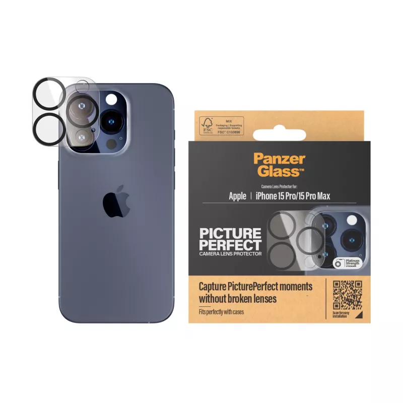 PanzerGlass ® PicturePerfect protezione per lenti della fotocamera iPhone 15 Pro | 15 Pro Max