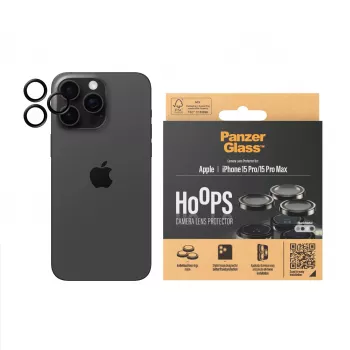PanzerGlass® Hoops® Metal protezione per lenti della fotocamera nero iPhone 15 Pro | 15 Pro Max
