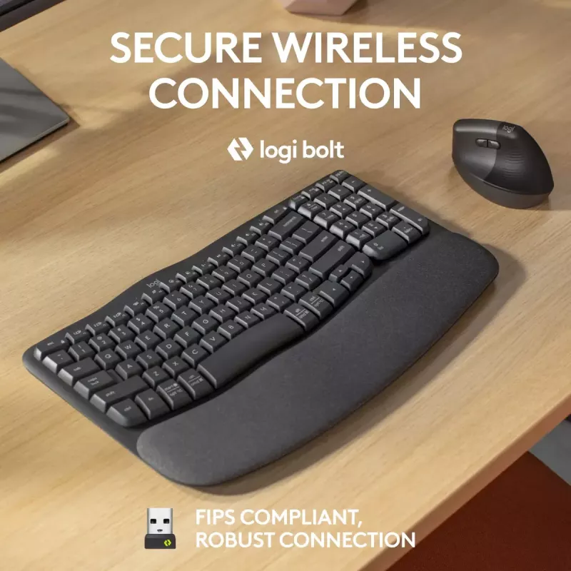 Logitech Wave Keys for Business Tastiera ergonomica full-size wireless