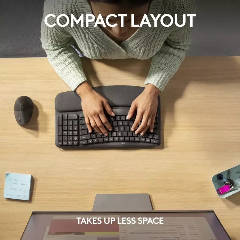 Logitech Wave Keys for Business Tastiera ergonomica full-size wireless