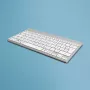 R-Go Tools tastiera ergonomica R-Go Compact Break, tastiera compatta con software per le pause, QWERTZ (DE), Bluetooth, bianco