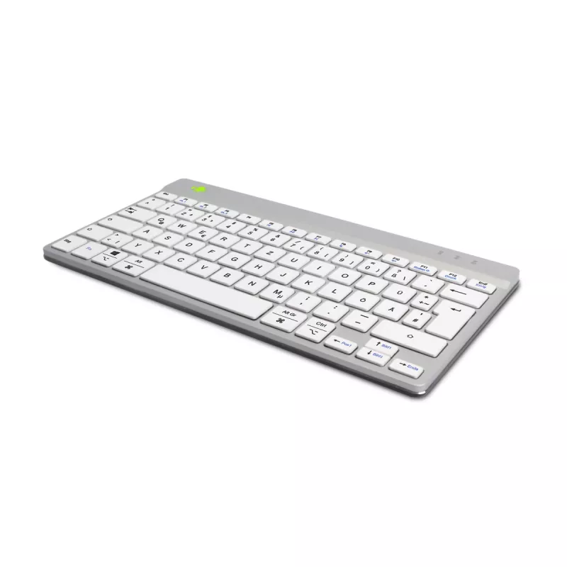 R-Go Tools tastiera ergonomica R-Go Compact Break, tastiera compatta con software per le pause, QWERTZ (DE), Bluetooth, bianco