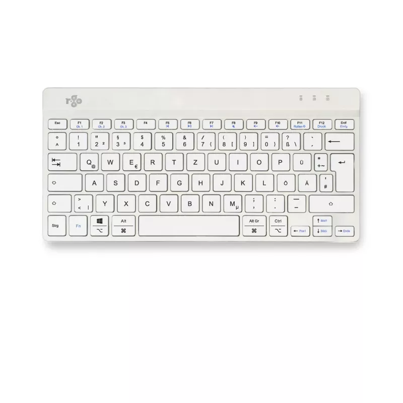R-Go Tools tastiera ergonomica R-Go Compact Break, tastiera compatta con software per le pause, QWERTZ (DE), Bluetooth, bianco
