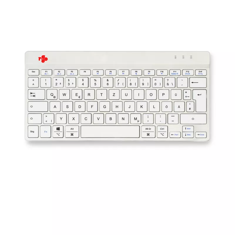 R-Go Tools tastiera ergonomica R-Go Compact Break, tastiera compatta con software per le pause, QWERTZ (DE), Bluetooth, bianco