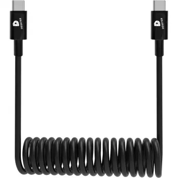 DEQSTER cavo a spirale USB-C a USB-C, 0,8 m, USB C, USB C, 0,48 Gbit/s, nero