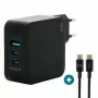 Caricabatterie Ravanson Mobilis 100W GaN 2×USB‑C + 1×USB‑A AC per interni — per laptop, smartphone, tablet — nero