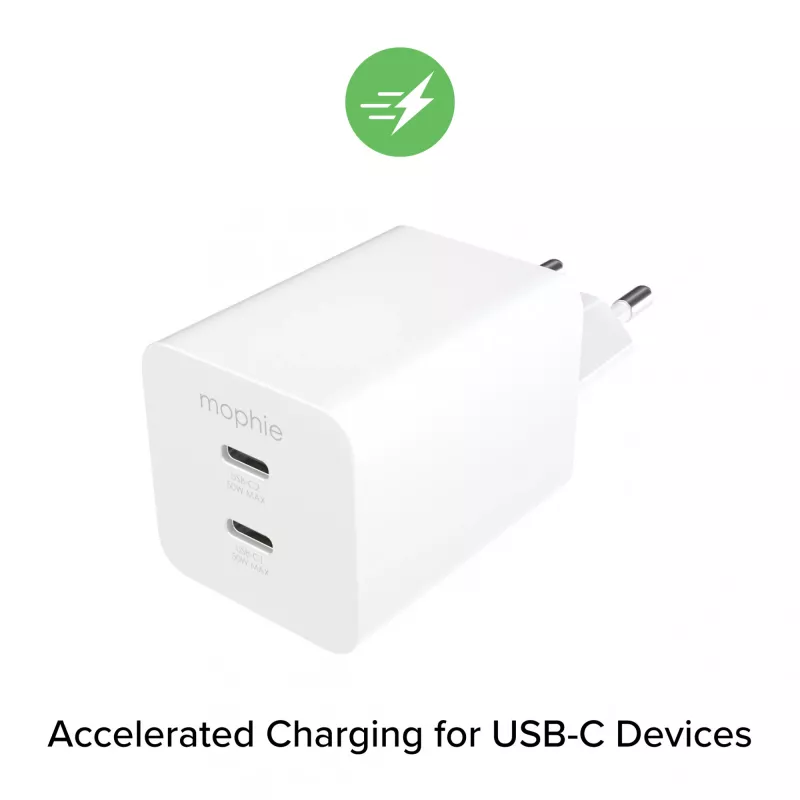 Alimentatore Zagg 50W 2x USB-C bianco — Zagg mophie essentials