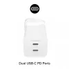 Alimentatore Zagg 50W 2x USB-C bianco — Zagg mophie essentials