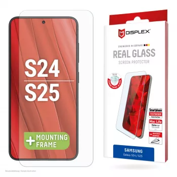 Pellicola protettiva per display Displex (10H) per Samsung Galaxy S24/S25, cornice di montaggio Eco, antigraffio