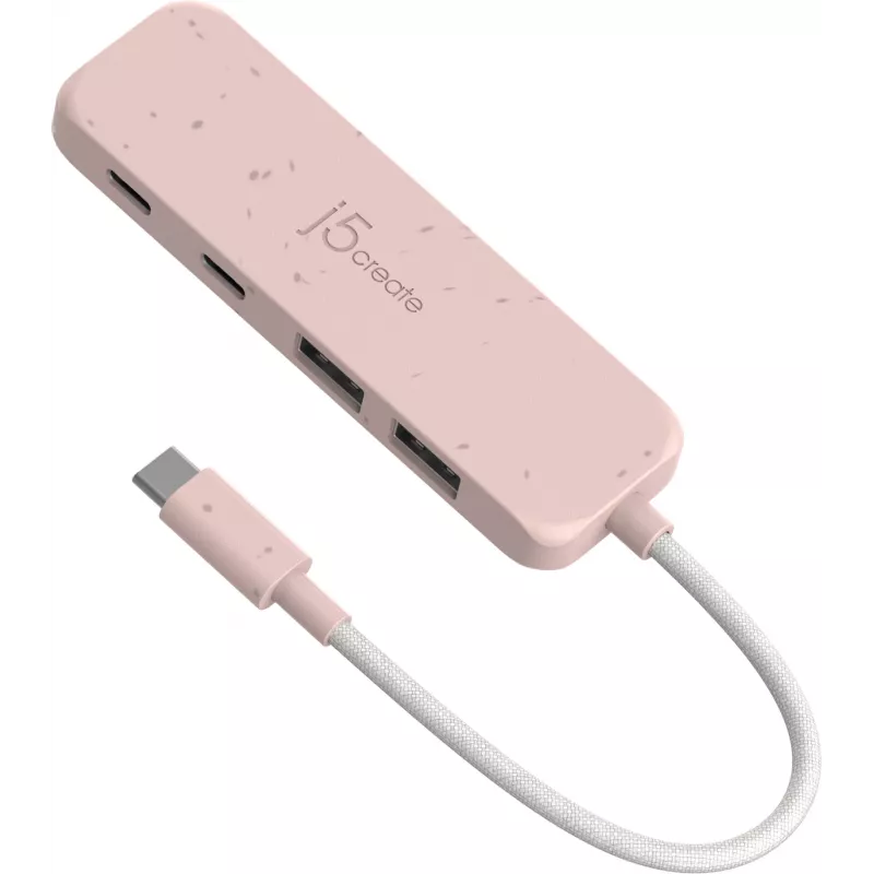 Hub USB-C j5create JCH342ER-N 4 porte Type-C Type-A Gen 2 10000 Mbit/s rosa