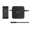 j5create caricabatterie 102W GaN PD USB-C 2 porte con spine intercambiabili