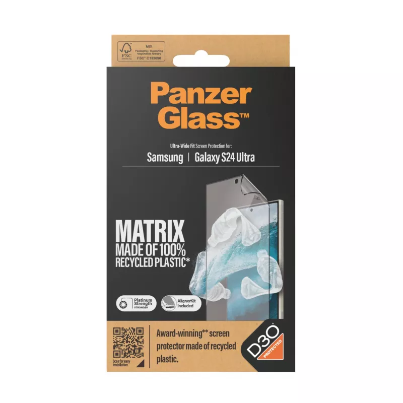 PanzerGlass ® ECO MATRIX protezione display con D3O® Samsung Galaxy S24 Ultra | Ultra-Wide Fit con AlignerKit