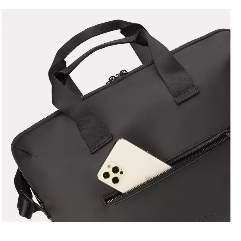 Tucano Gommo BGOM15-BK borsa per laptop da 15,6 pollici e MacBook Pro 16 pollici (40,6 cm), materiale riciclato idrorepellente, tracolla, nera