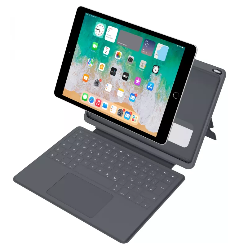 ASTAR DEQSTER Smart Rugged Touch Plus tastiera 10,2 pollici — QWERTZ tedesco, switch meccanici, docking Smart Connector, grigio