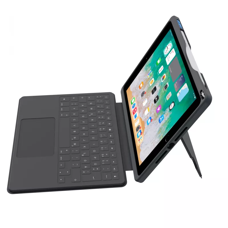 ASTAR DEQSTER Smart Rugged Touch Plus tastiera 10,2 pollici — QWERTZ tedesco, switch meccanici, docking Smart Connector, grigio