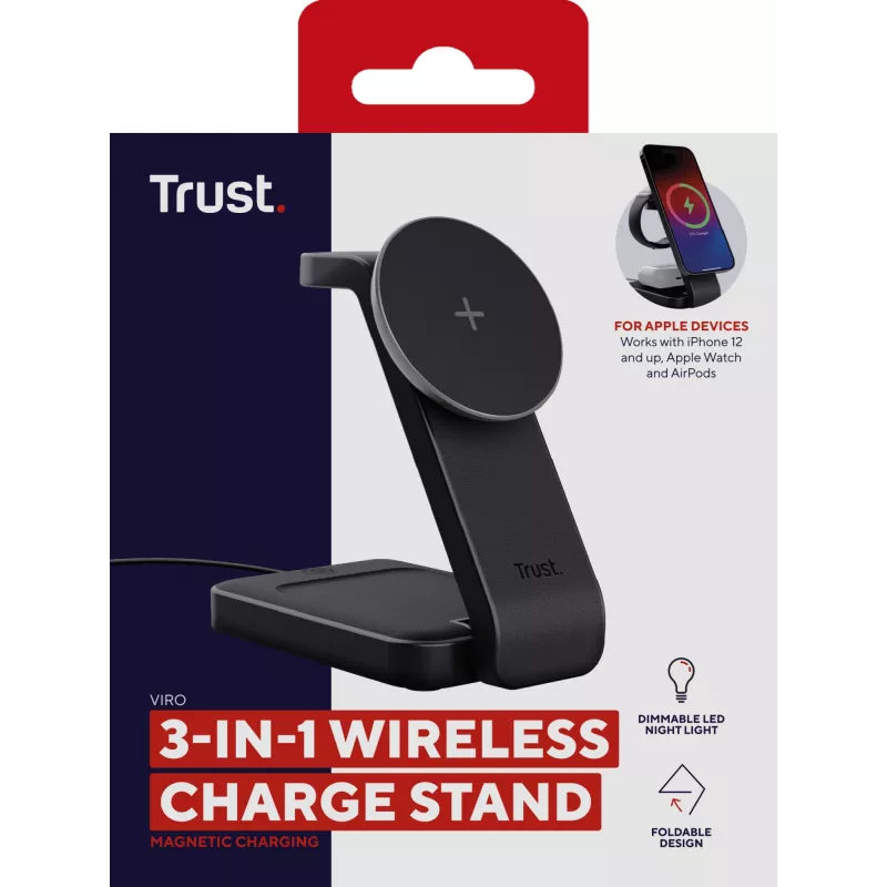 Trust Viro Headphones, headset, smartphone, smartwatch nero USB ricarica wireless