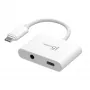 j5create JCA122 adattatore USB-C® a audio 3,5 mm con Power Delivery, nero