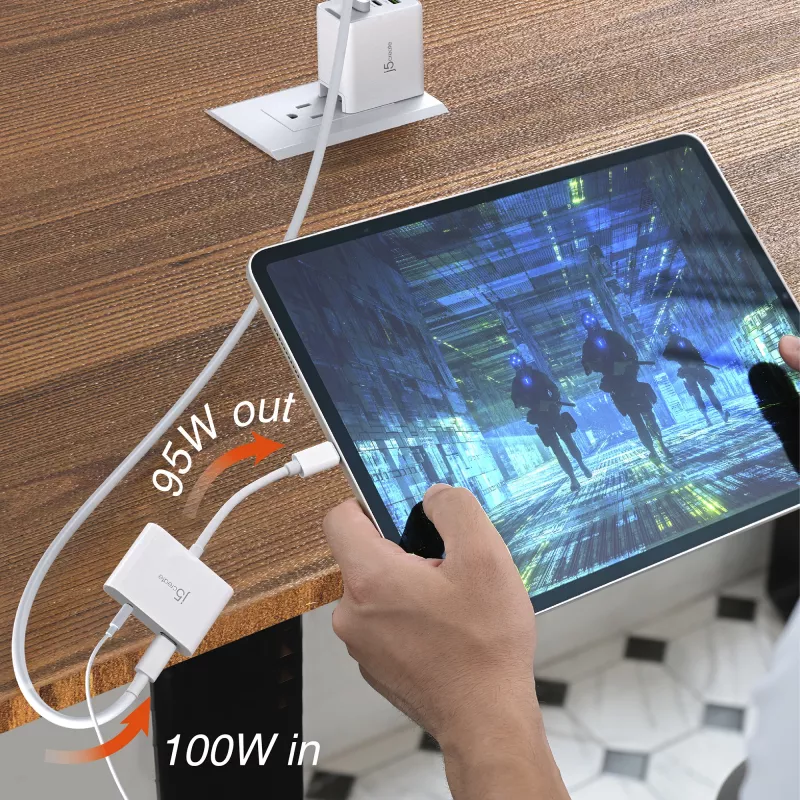 j5create JCA122 adattatore USB-C® a audio 3,5 mm con Power Delivery, nero