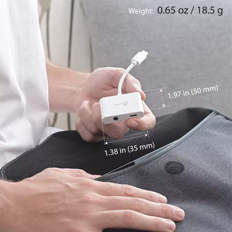 j5create JCA122 adattatore USB-C® a audio 3,5 mm con Power Delivery, nero