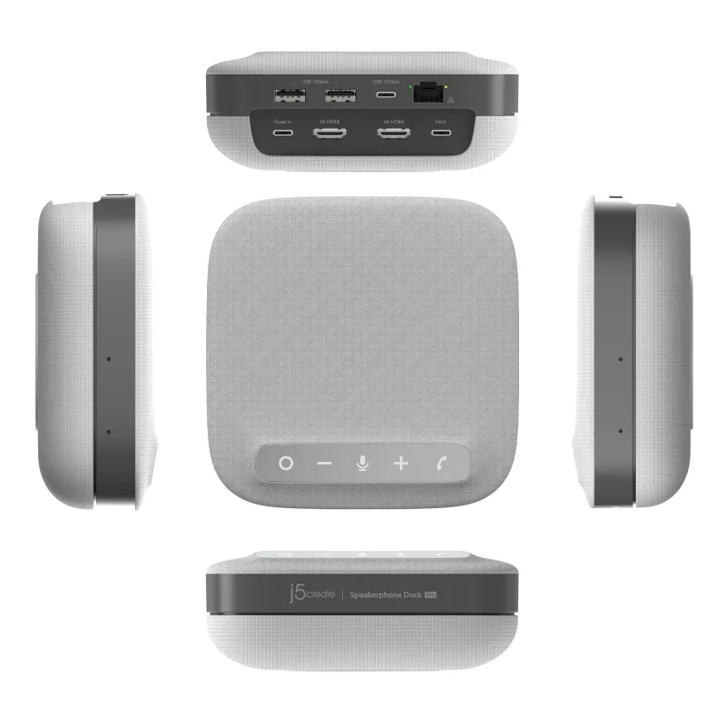 j5create JCDS337 USB-C® Dual 4K Speakerphone Dock Pro, nero