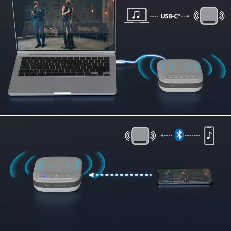 j5create JCDS337 USB-C® Dual 4K Speakerphone Dock Pro, nero