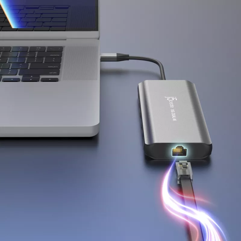 j5create JCD398 USB-C® Dual 4K HDMI™ 10Gbps Mini Dock, nero