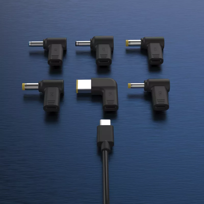 j5create JUP1565DC 67W GaN PD USB-C® Mini caricabatterie con 6 tipi di connettori DC – EU, nero
