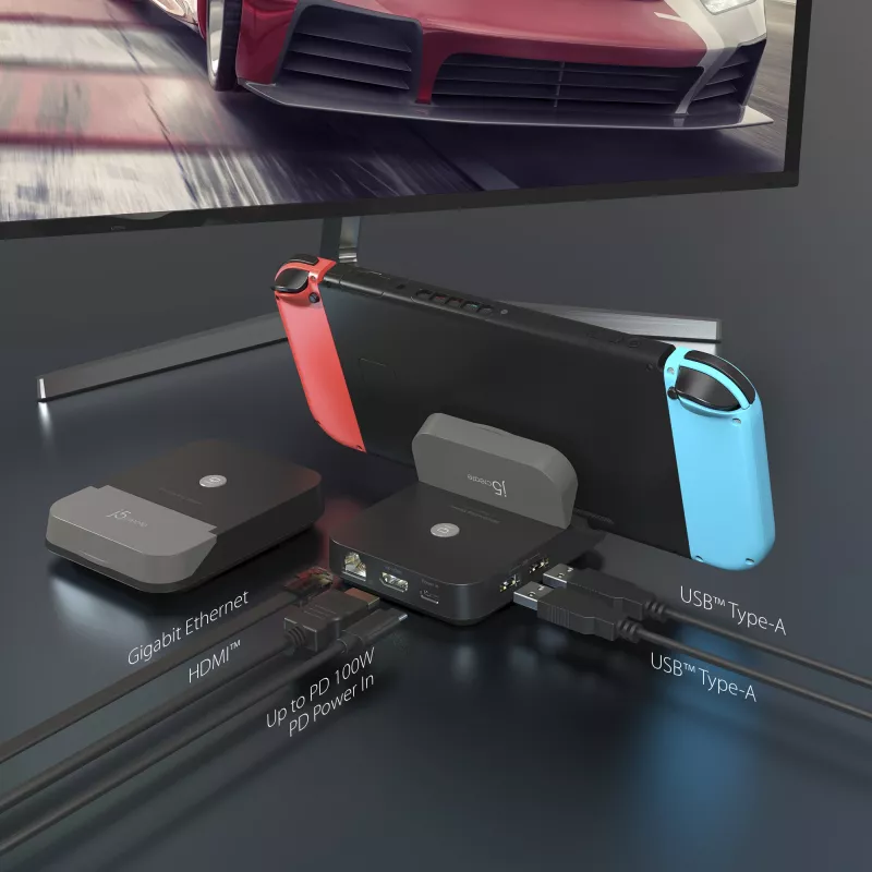 j5create JCD620 Mini docking station per Nintendo Switch™, nero