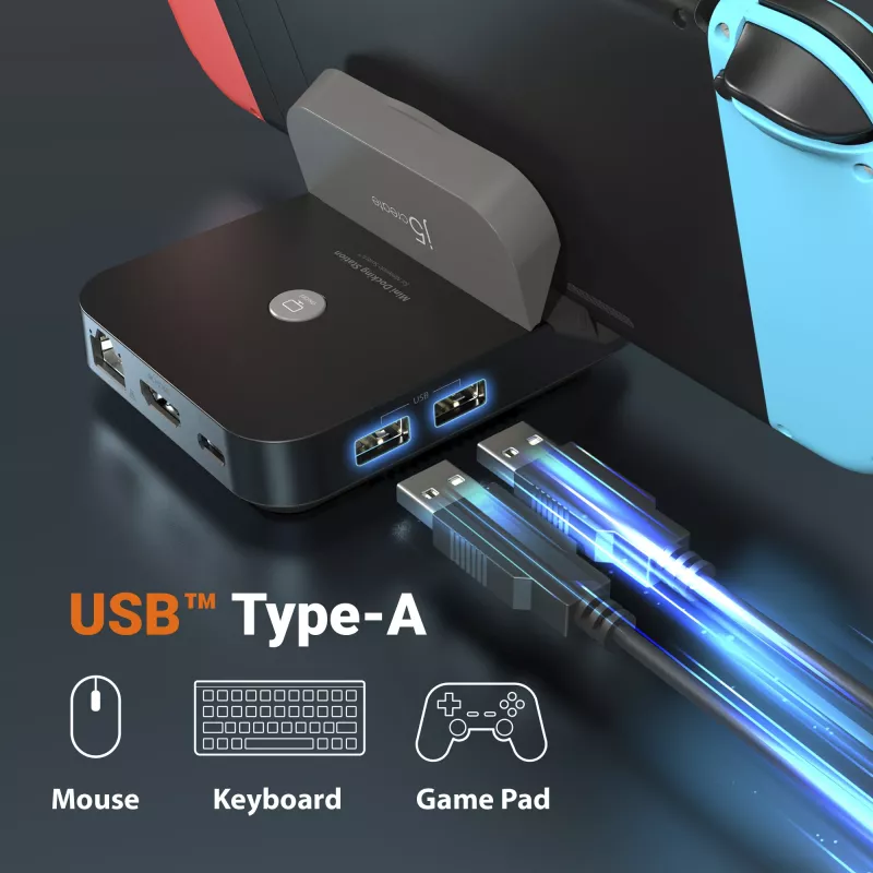 j5create JCD620 Mini docking station per Nintendo Switch™, nero