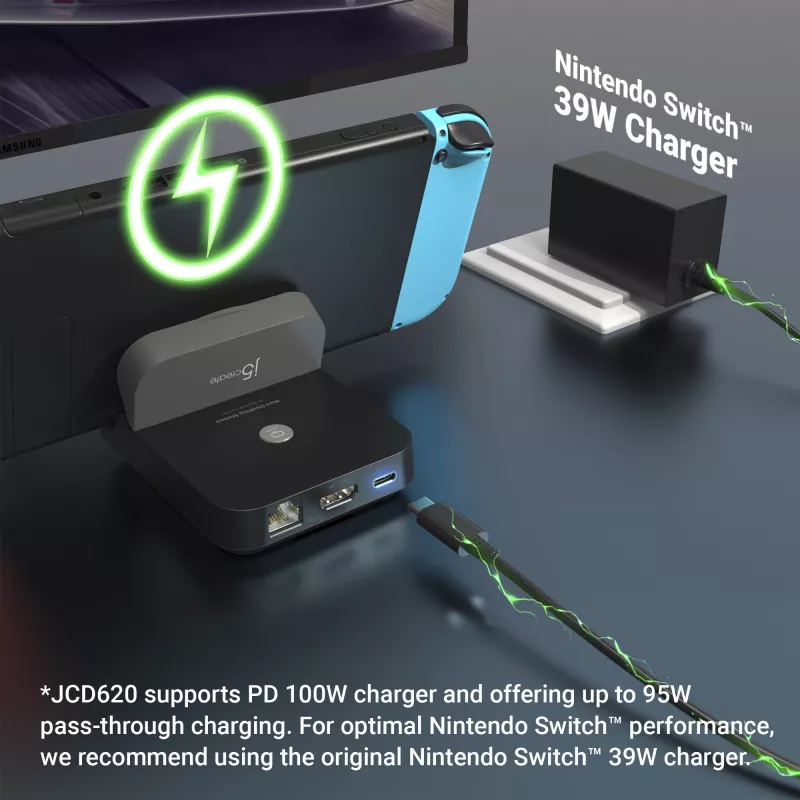 j5create JCD620 Mini docking station per Nintendo Switch™, nero