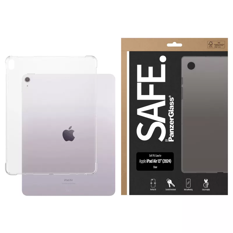 PanzerGlass SAFE. by ® custodia TPU trasparente per iPad Air 13'' (2024-2026)