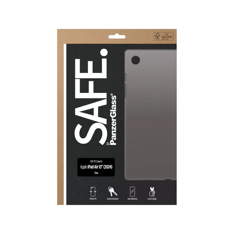 PanzerGlass SAFE. by ® custodia TPU trasparente per iPad Air 13'' (2024-2026)