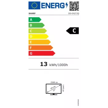 Sharp MultiSync EA272Q monitor per computer 68,6 cm (27 pollici) 2560 x 1440 pixel 4K Ultra HD LCD bianco