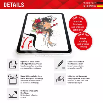 Displex TABLET PAPERSENSE per iPad Pro 11'' (2025/2024), pellicola rimovibile per scrittura e disegno con effetto carta