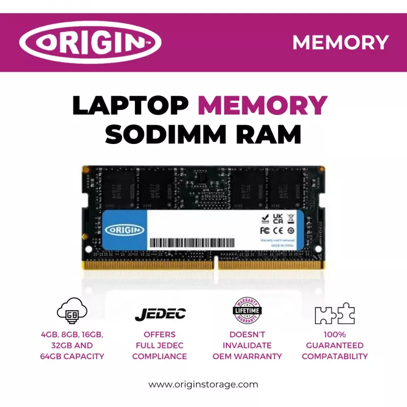 Origin Storage 32 GB DDR5 5600 MHz SO-DIMM 1Rx8 Non-ECC 1,1 V
