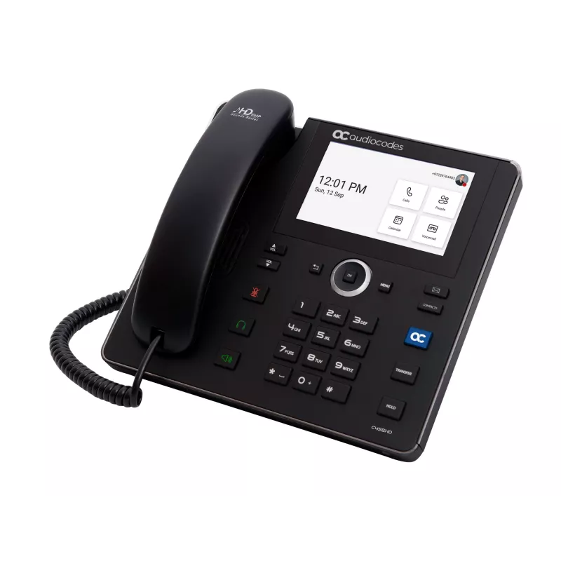 AudioCodes Teams C455HD IP-Phone PoE GbE nero, IP-telefono, nero, cornetta con filo, Android, SIP info, 8 linee